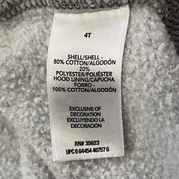 Carter Rookie 36 Grey Hoodie Full Zip Sweater Cotton Blend Toddler Kids 4T - Picture 6 of 7